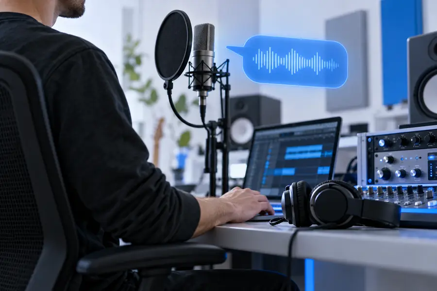 Demande vocale musicale imprécise à côté d’un processus d’enregistrement vocal en studio